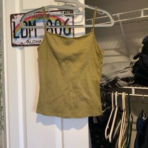 ARMY GREEN GARAGE TANK TOP HIGH NECK SIZE MEDIUM FITS SMALL AND LARGE NEW W TAGS